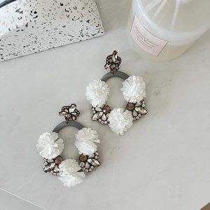 White Bejeweled Earring